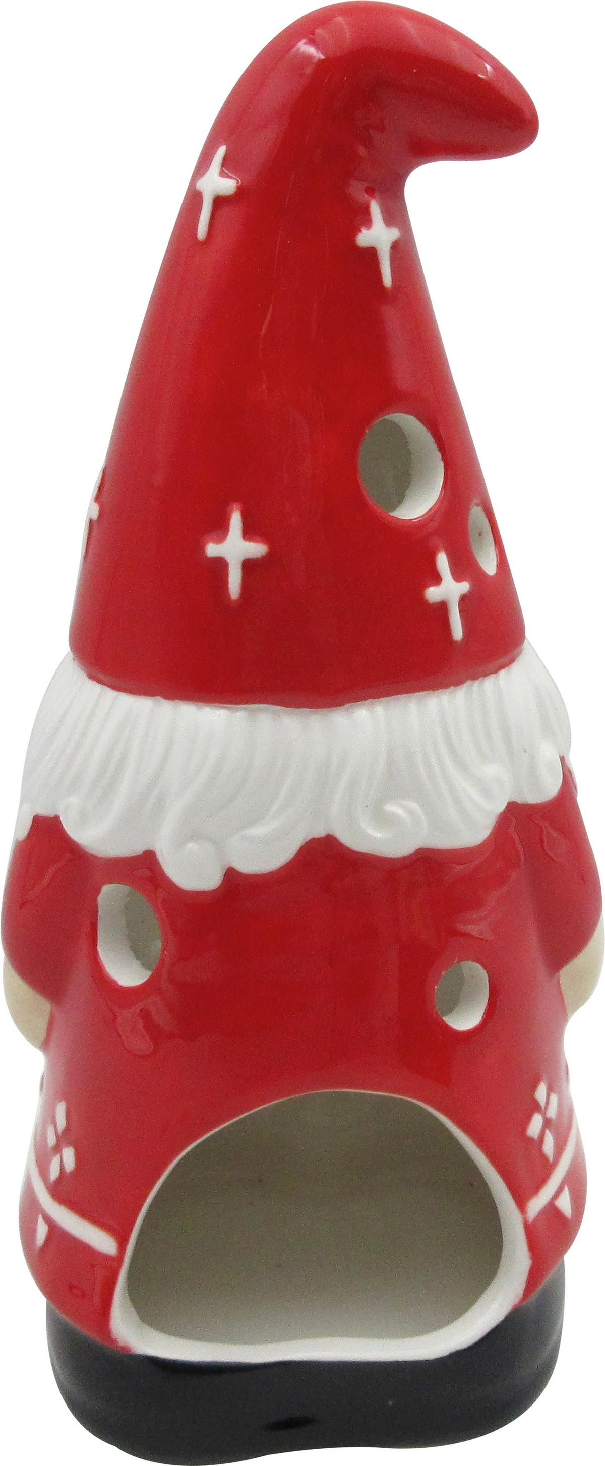 Teelichthalter Wolfgang - Rot/Schwarz, KONVENTIONELL, Keramik (10/9/21cm) - Luca Bessoni
