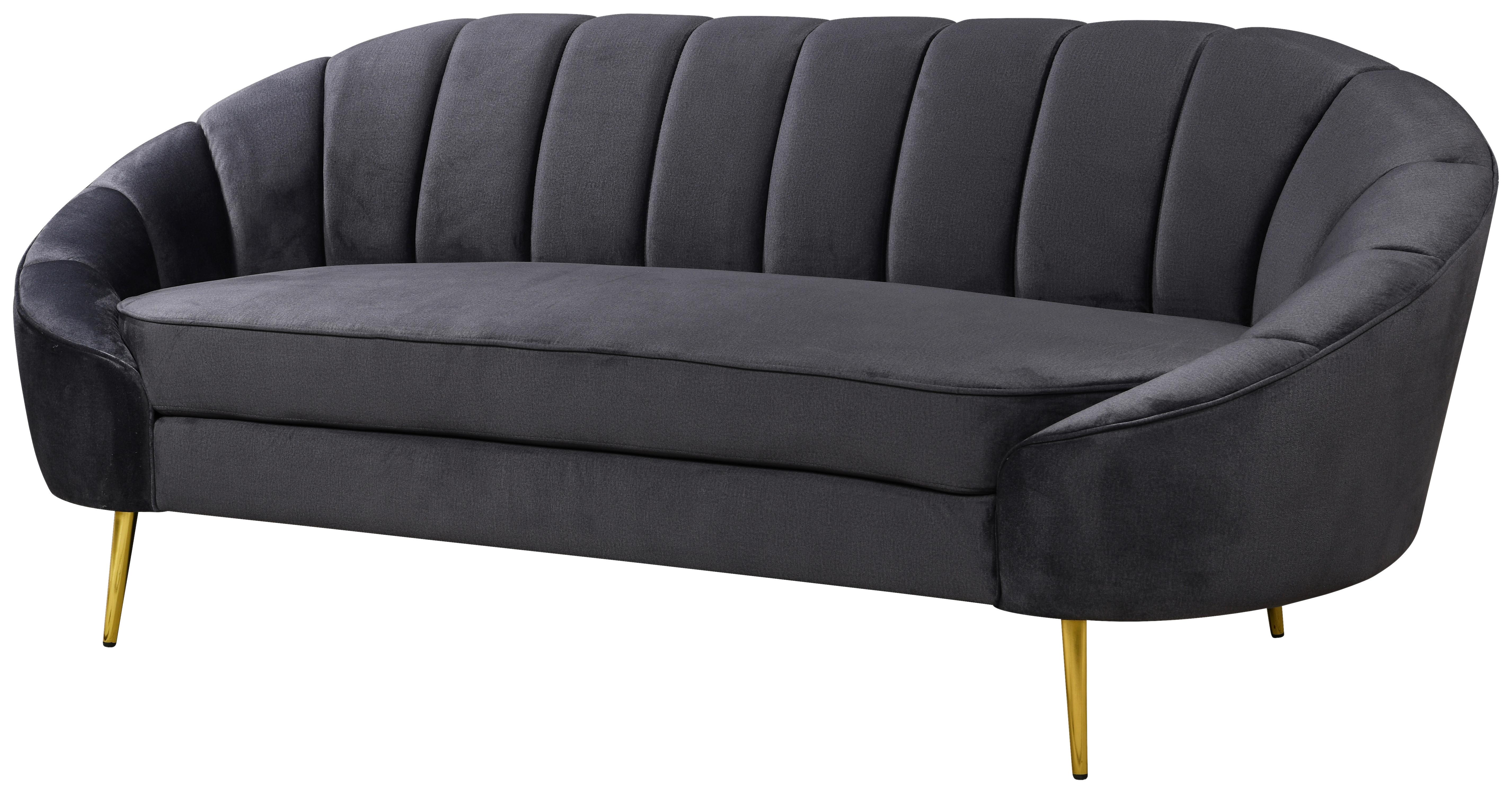 Trojmiestna pohovka STELLA, tmavosivá - tmavosivá/mosadzná, Design, kov/drevo (210/82/90cm) - Livetastic