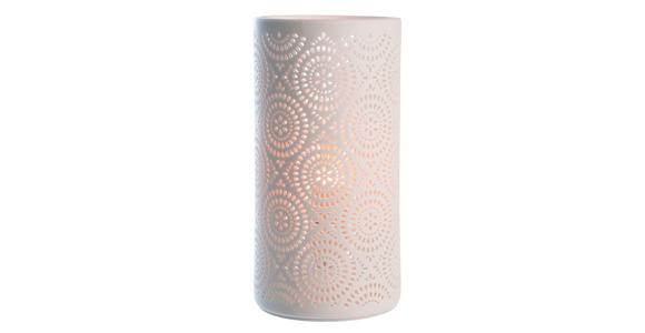 Tischlampe Mary Weiß mit Schalter - Weiß, ROMANTIK / LANDHAUS, Keramik/Kunststoff (10/10/20cm) - James Wood