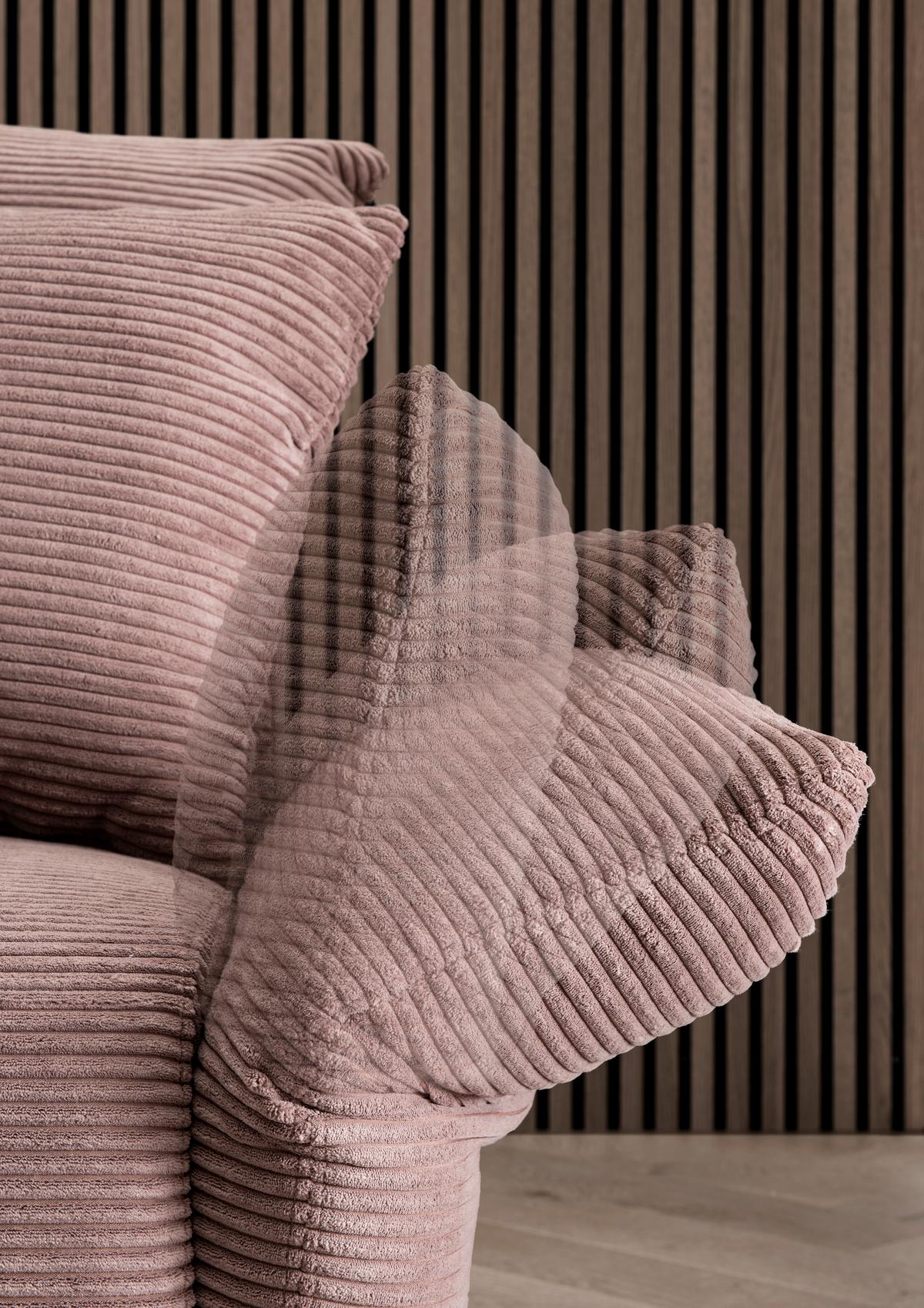 Ecksofa Vanilla Rosa S: 256x294 cm - Schwarz/Rosa, Design, Textil (256/294cm) - Livetastic