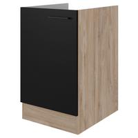 Spülenunterschrank Capri Eiche/schwarz B: 50 Cm - Eichefarben/Schwarz, KONVENTIONELL, Holzwerkstoff (50/82/57cm) - FlexWell