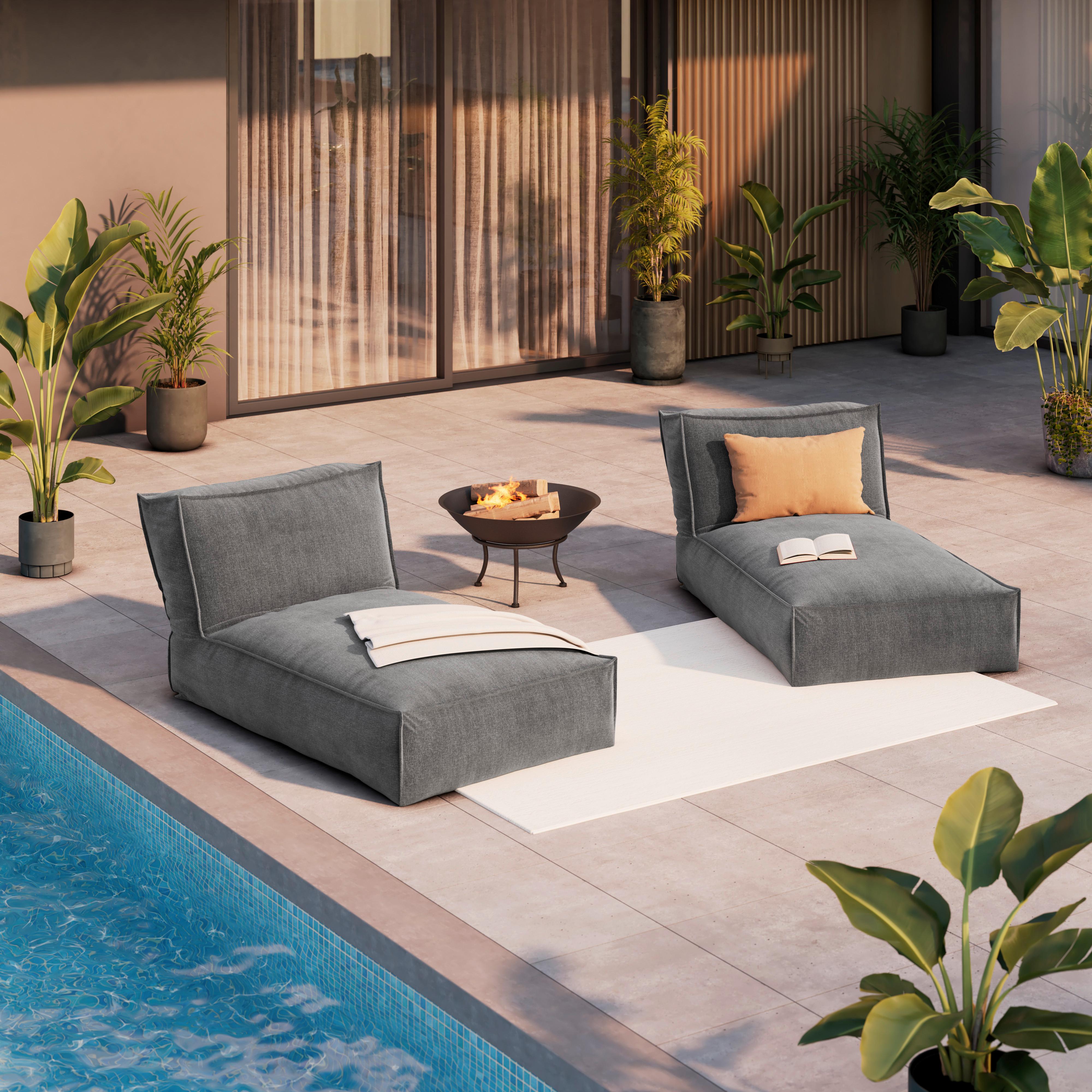 Loungesofa XXL - Grau, MODERN, Textil (95/80/175cm) - Beldano