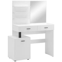 Schminktisch Weiß B: 109,4 cm mit Stauraum - Schwarz/Weiß, MODERN, Holzwerkstoff (109,4/144,5/41,7cm)