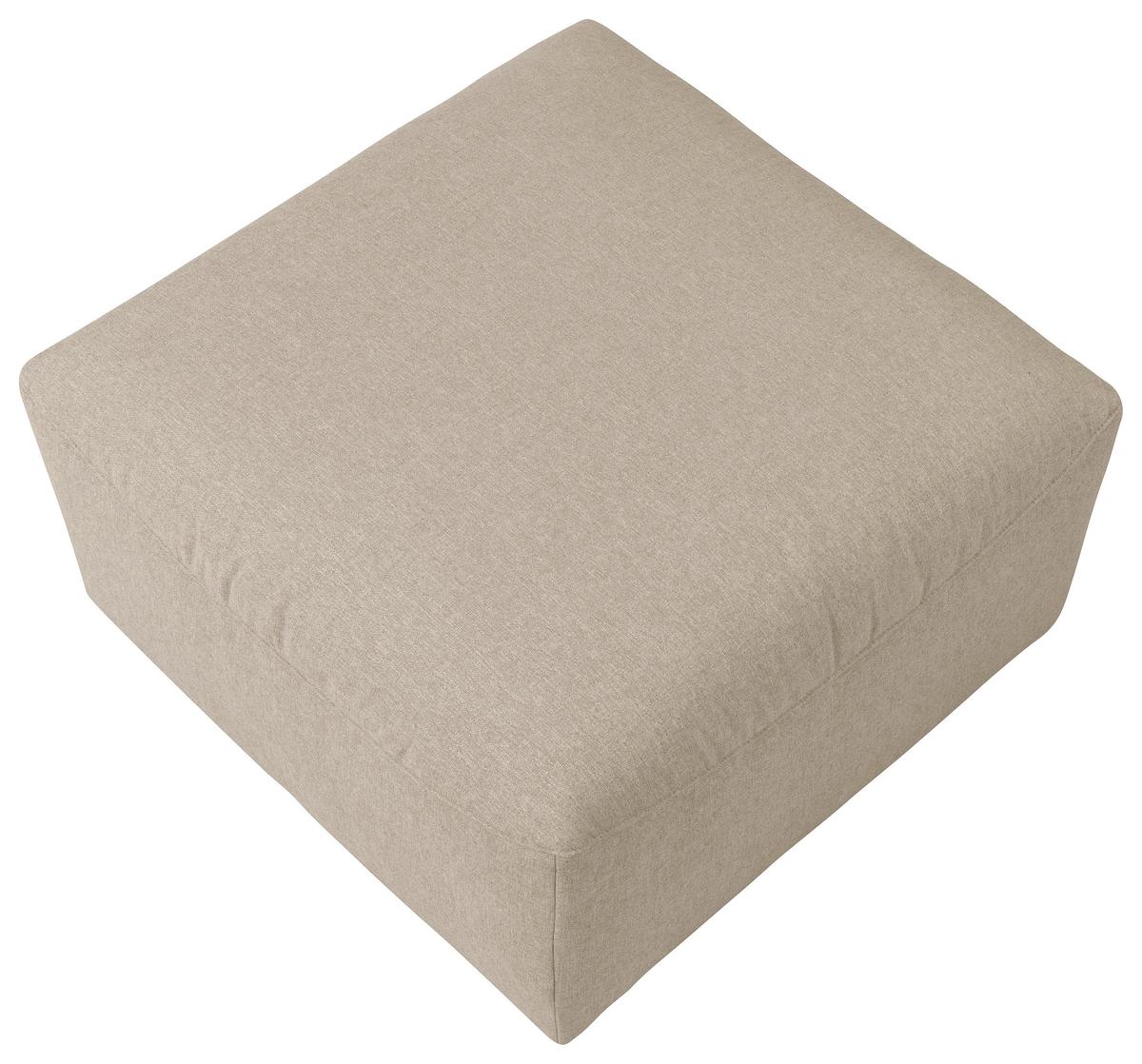 Polsterhocker Lena Creme Flachgewebe H: 45 Cm - Creme, Design, Textil (75/45/75cm) - Max Winzer