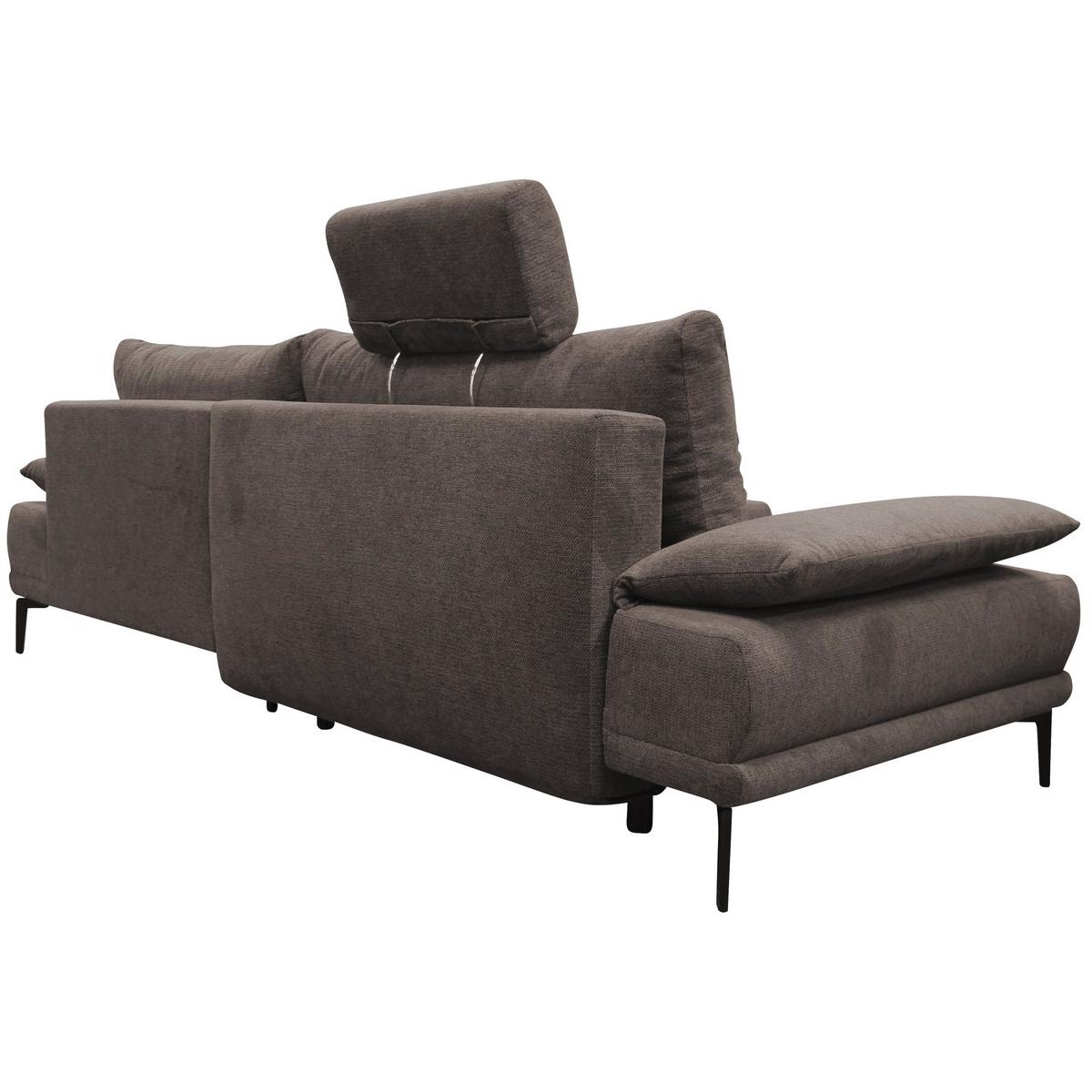 Ecksofa mit Bettkasten Lagacy 260x192 cm Webstoff Graubraun - Graubraun/Schwarz, Design, Textil (260/192cm) - MID.YOU