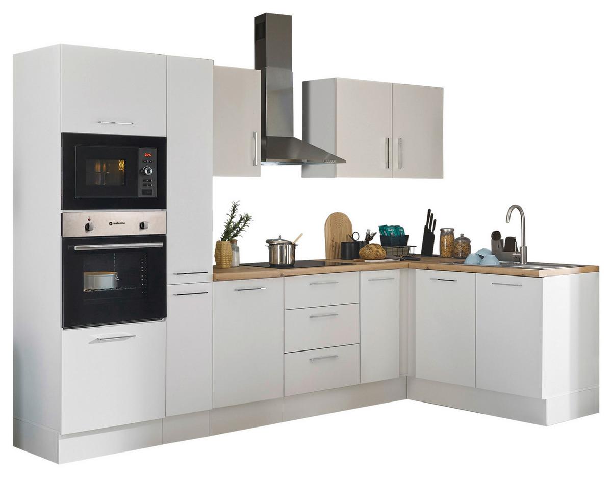 Eckküche Turin Weiß/Eiche Dekor 300x165 cm - Weiß/Eiche Artisan, Basics, Holzwerkstoff (300/165cm) - MID.YOU