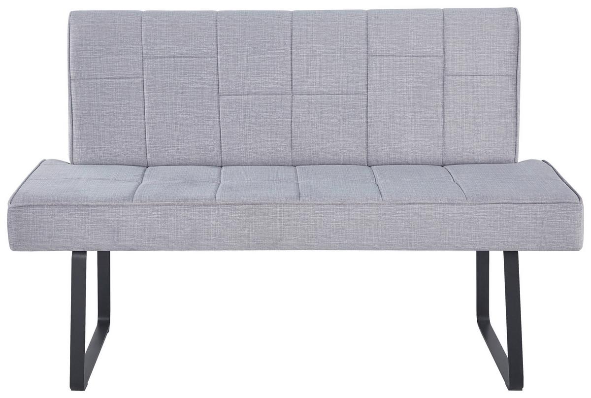 Sitzbank Tilos Mit Lehne Samt Hellbraun, B: 140 Cm - Hellbraun, KONVENTIONELL, Textil/Metall (140/88/62cm) - MID.YOU