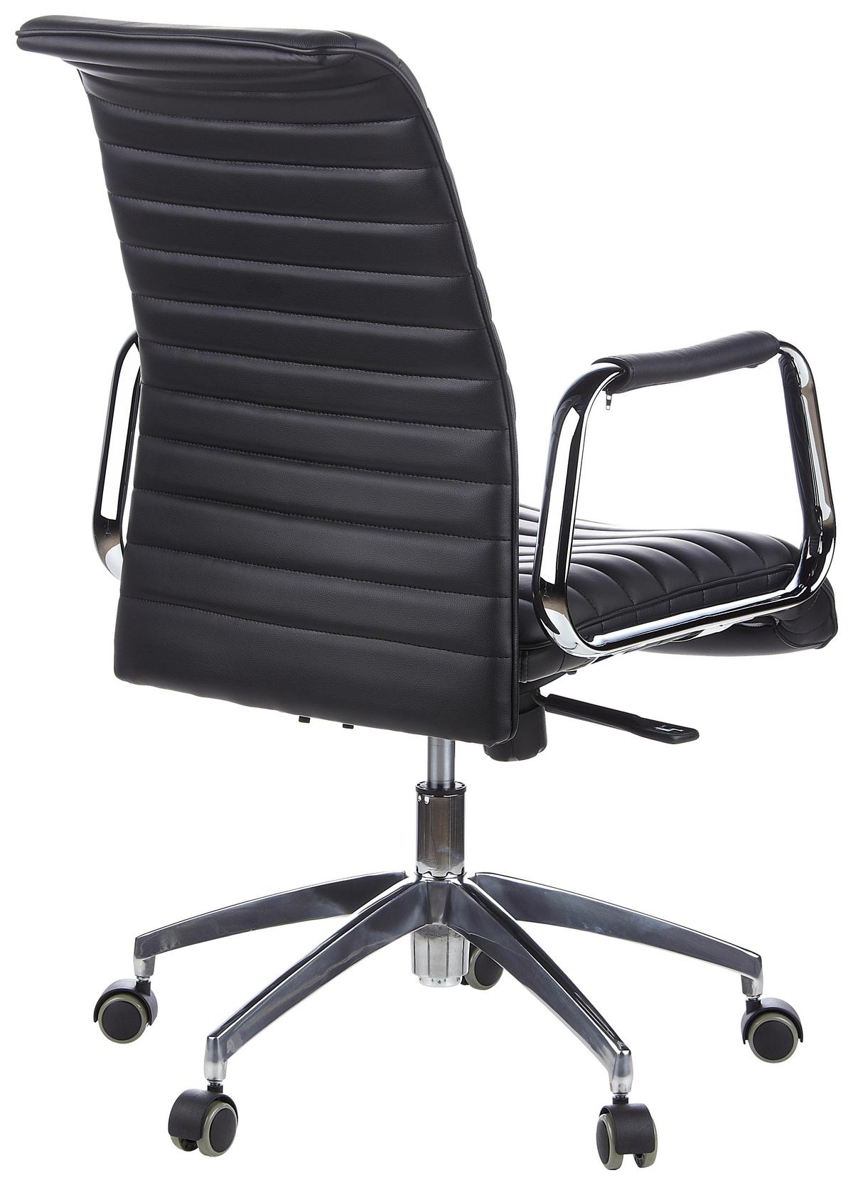 Chefsessel Aspera 10 Schwarz - Silberfarben/Schwarz, MODERN, Leder/Kunststoff (59/114/50cm) - MID.YOU