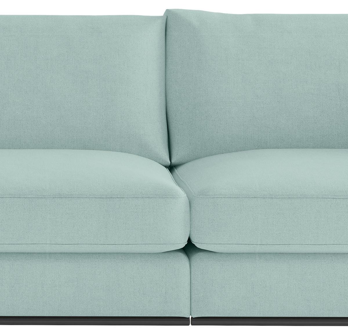 Sitzgarnitur Alberta 2-Teilig Türkis B: 139 cm - Türkis/Schwarz, Design, Holz/Textil (278/85/103cm) - Livetastic