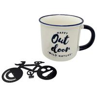 Kaffeebecher Toni- Paz- - Blau/Schwarz, Basics, Keramik/Metall (9.5/8.5cm) - James Wood