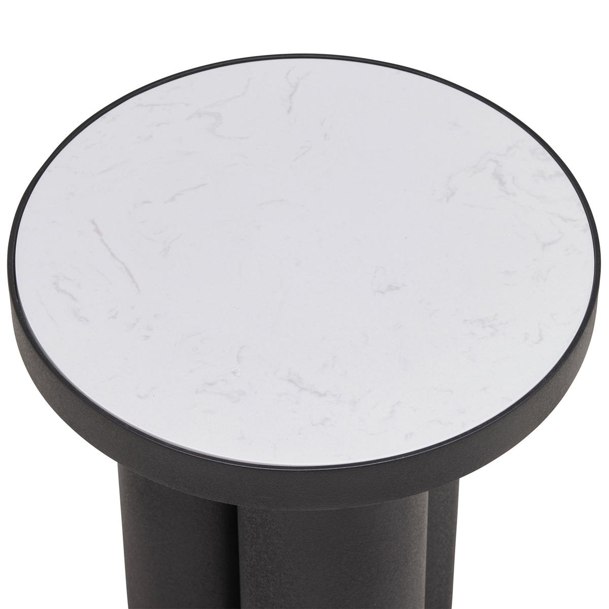 ODKLÁDACÍ STOLEK LYON -TREND- - bílá/černá, Moderní, kov/kámen (31/44cm) - Premium Living