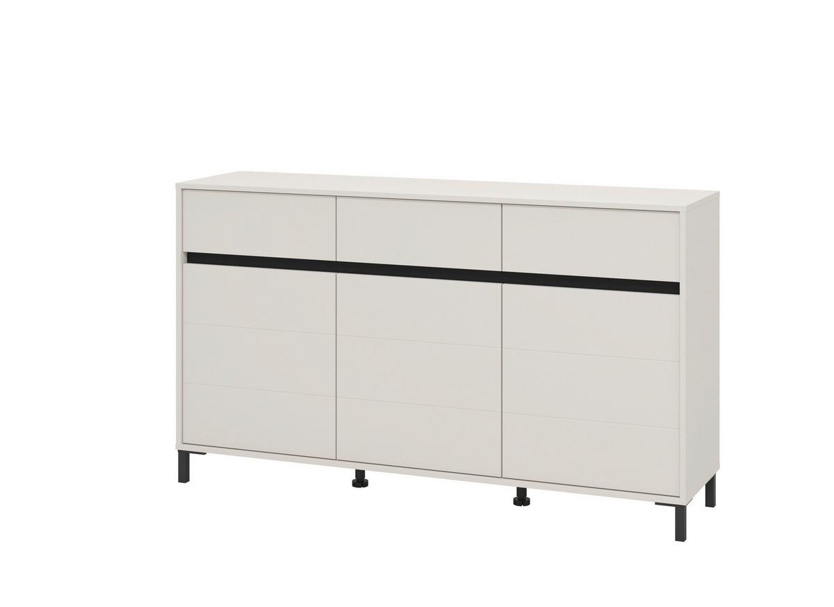 Komód Marron - kasmírszínű/fekete, Basics, faalapú anyag (157/90/40cm)