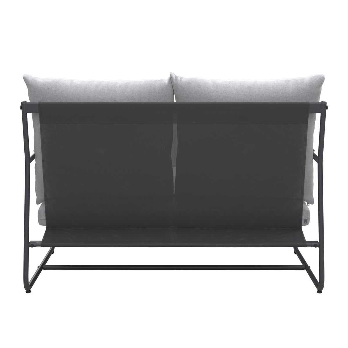 Loungegarnitur Nizza - Dunkelgrau/Hellgrau, MODERN, Textil/Metall (114/75/70cm) - Beldano