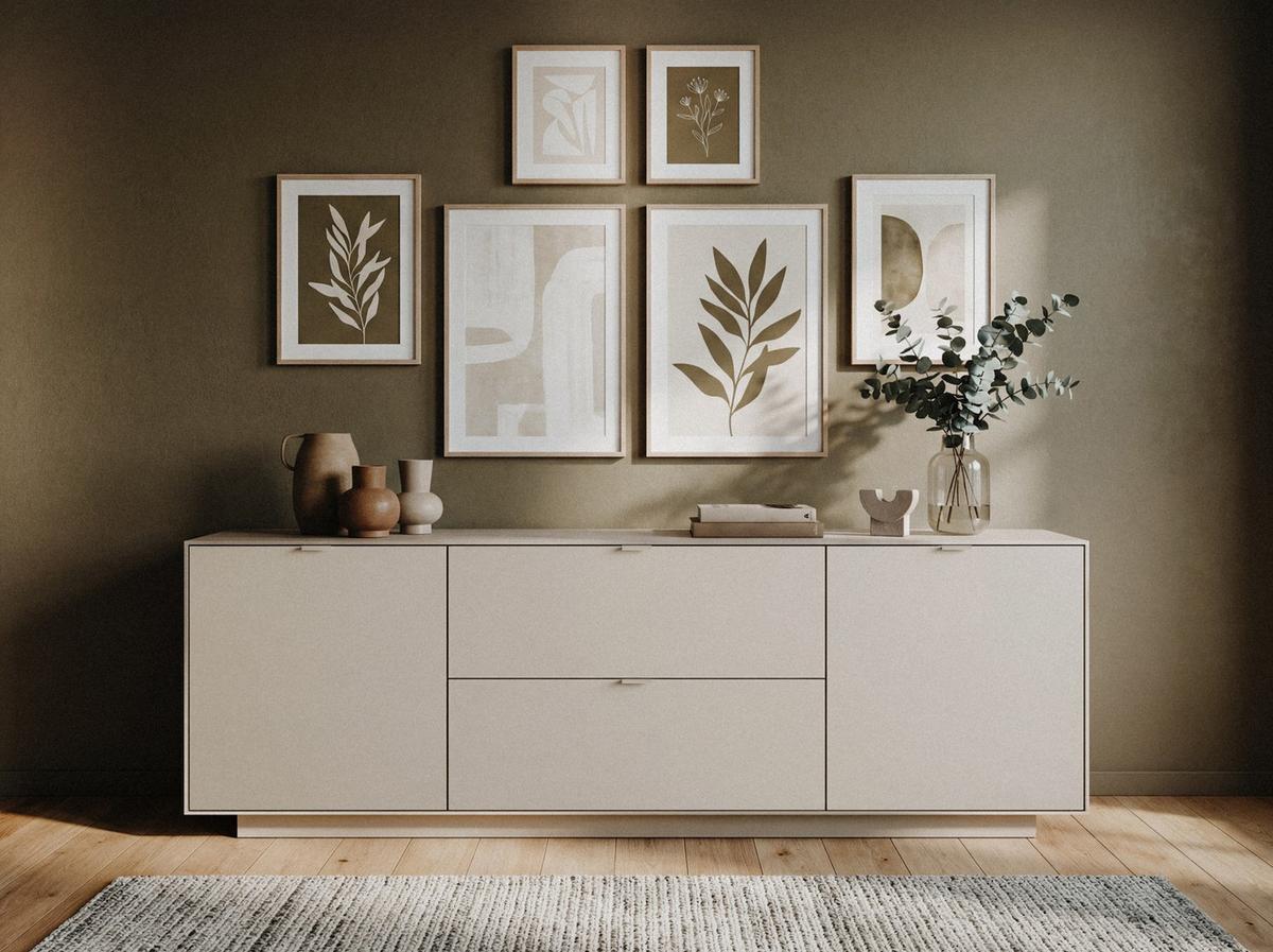 Kommode Sivas B: 185 cm Sandfarben - Sandfarben, Design, Holzwerkstoff (185/62/37,5cm) - MID.YOU