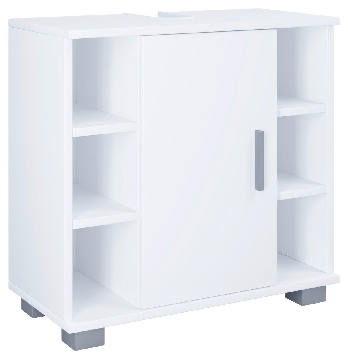 Waschbeckenunterschrank Zalo M B: 60 cm Weiß - Weiß, MODERN, Holzwerkstoff (60/57,7/30,4cm) - MID.YOU