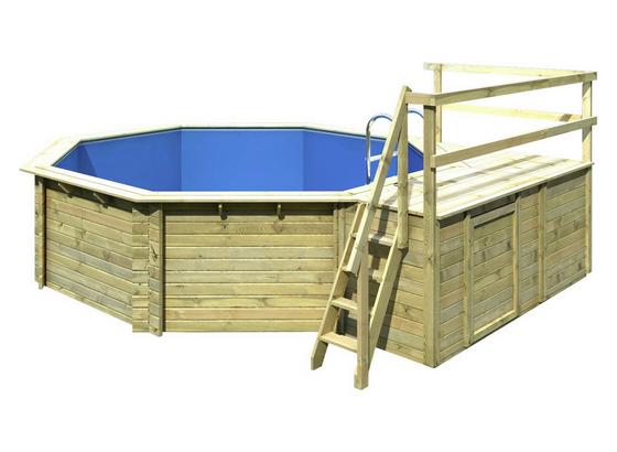 Holzpool Set Autumn M Ø 400 X H 124 cm mit Sonnendeck - Naturfarben, KONVENTIONELL, Holz (400/124/400cm) - Karibu Holzpool Set Autumn M Ø 400 X H 124 cm mit Sonnendeck - Naturfarben, KONVENTIONELL, Holz (400/124/400cm) - Karibu