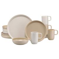 Kombiservice Uno Toscana Steinzeug, 4 Pers., 16-teilig - Beige/Creme, Basics, Keramik - Creatable
