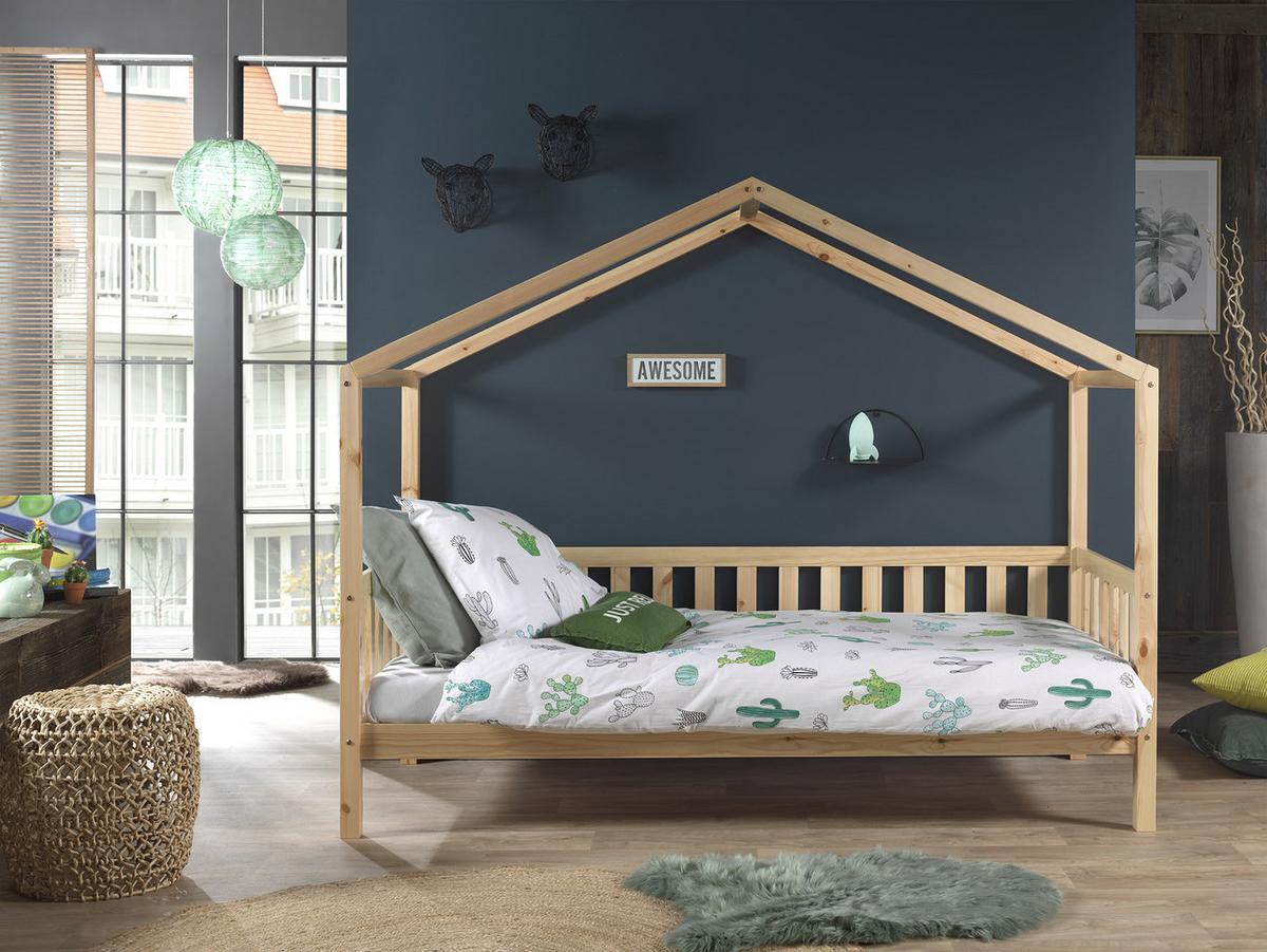 Hausbett Dallas 90x200 Cm Kiefer Natur Echtholz - Naturfarben/Kieferfarben, MODERN, Holz (90/200cm) - MID.YOU