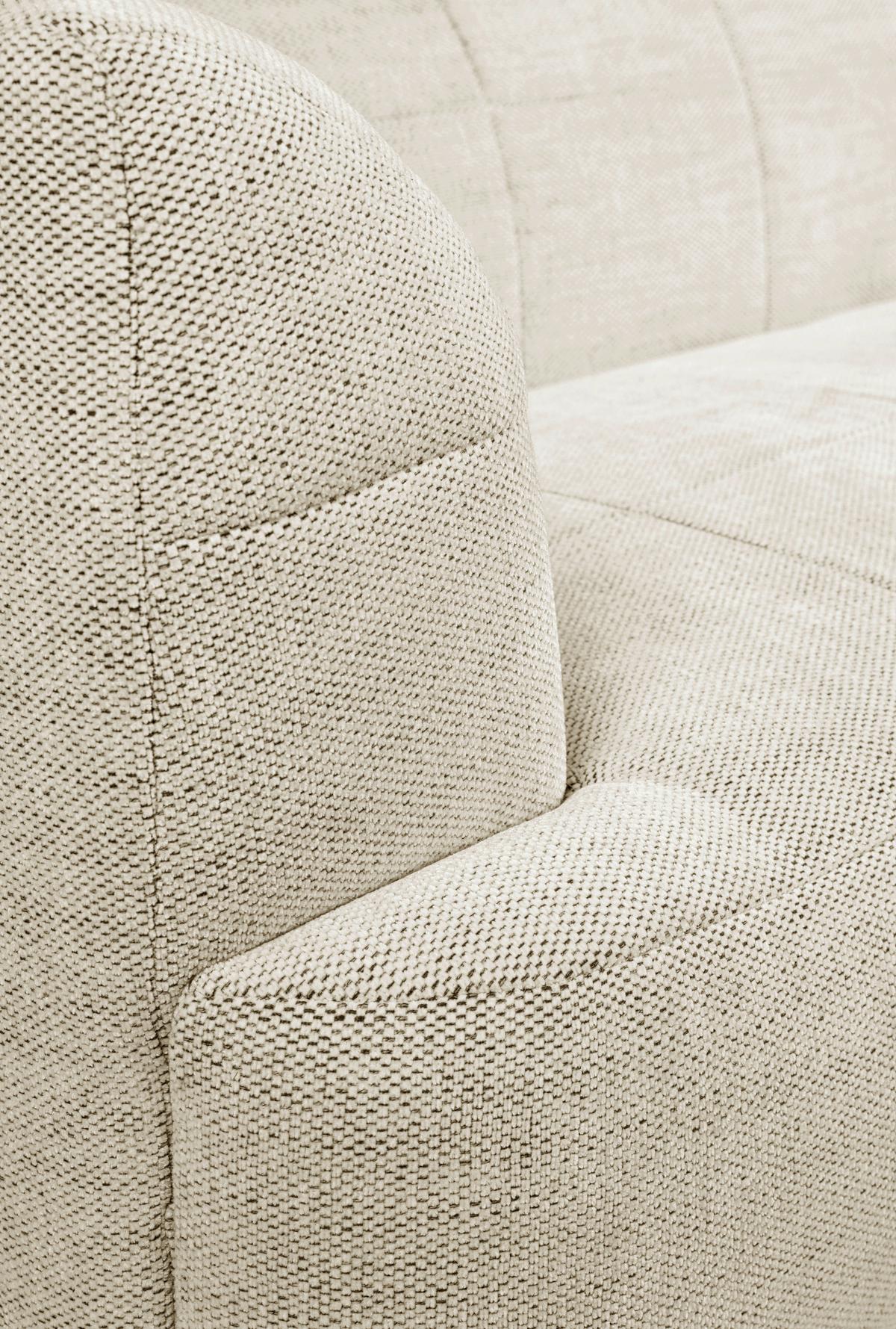 Ecksofa Lou Creme/Schwarz, 158 cm - Creme/Schwarz, Design, Textil (158/247cm) - MID.YOU