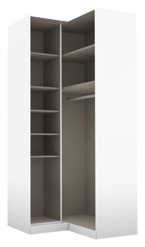 Eckschrank B: 100 Cm Alabama, Weiß - Silberfarben/Weiß, MODERN, Holzwerkstoff (100/229/102cm) - Rauch Möbel