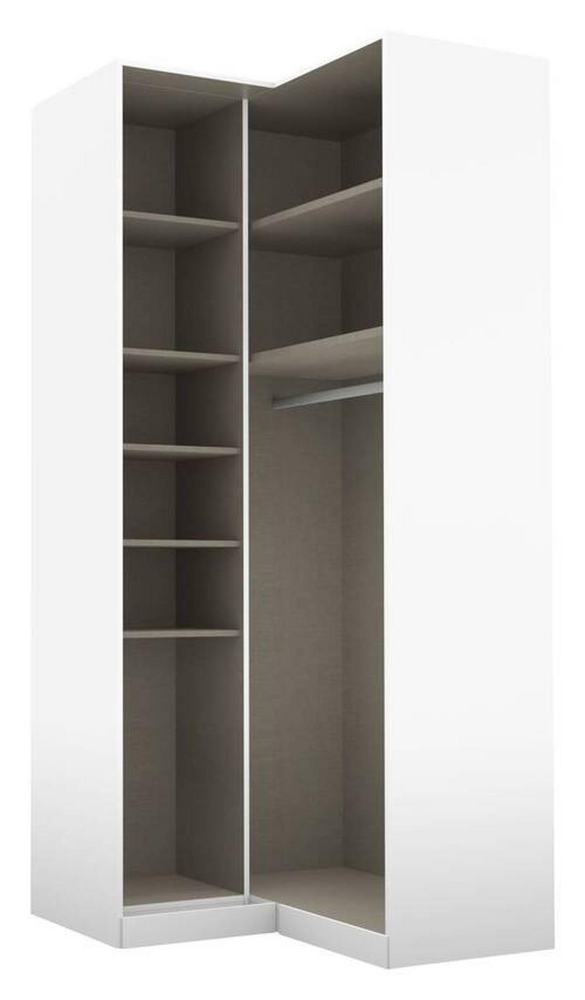 Eckschrank B: 100 cm Alabama, Weiß - Silberfarben/Weiß, MODERN, Holzwerkstoff (100/229/102cm) - Rauch Möbel