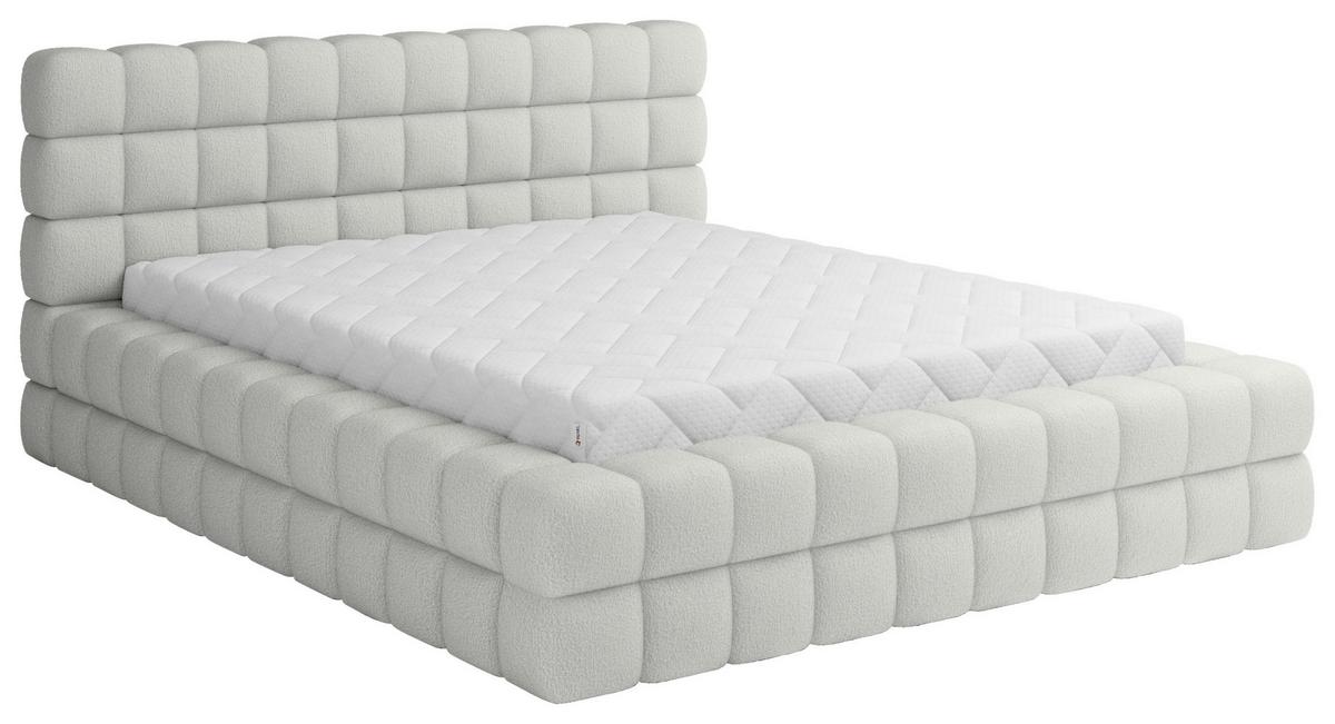 Polsterbett Dizzle Creme Lf: 180x200 Cm - Creme/Schwarz, MODERN, Holz/Textil (180/200cm) - MID.YOU