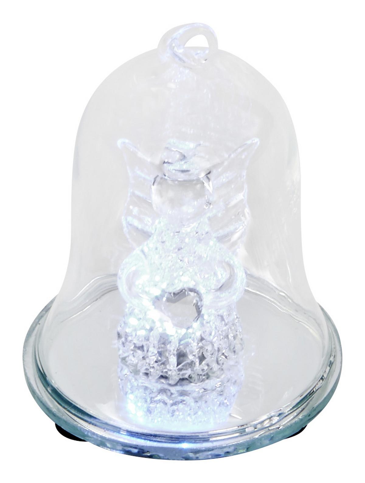 LED-Dekoleuchte Dilara Engel In Glasglocke - Klar/Transparent, ROMANTIK / LANDHAUS, Glas (5,5/8cm) - James Wood