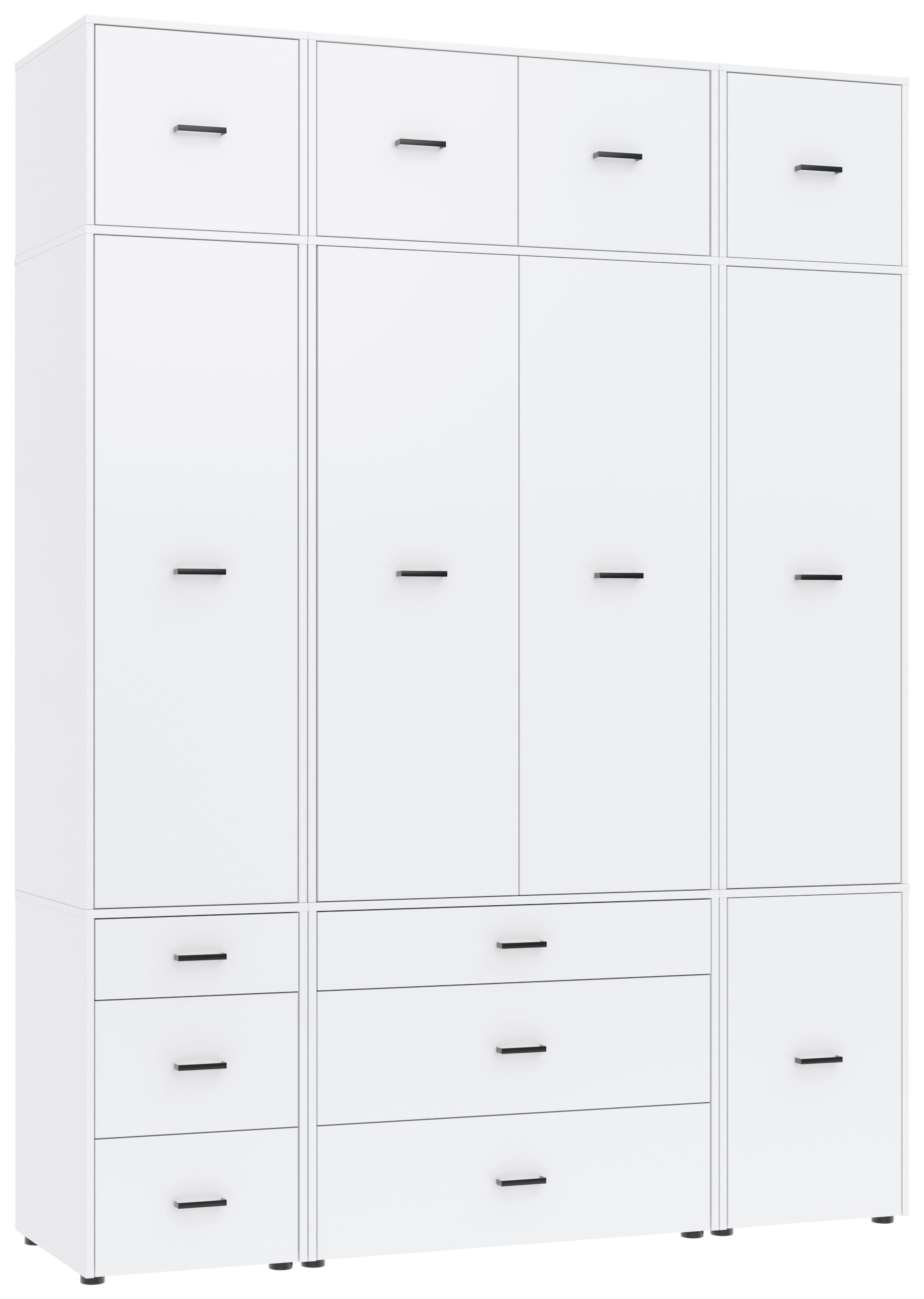 Kleiderschrank Kivo Weiß, B: 180 Cm - Weiß, Basics, Holzwerkstoff (180/239,40/52,1cm)