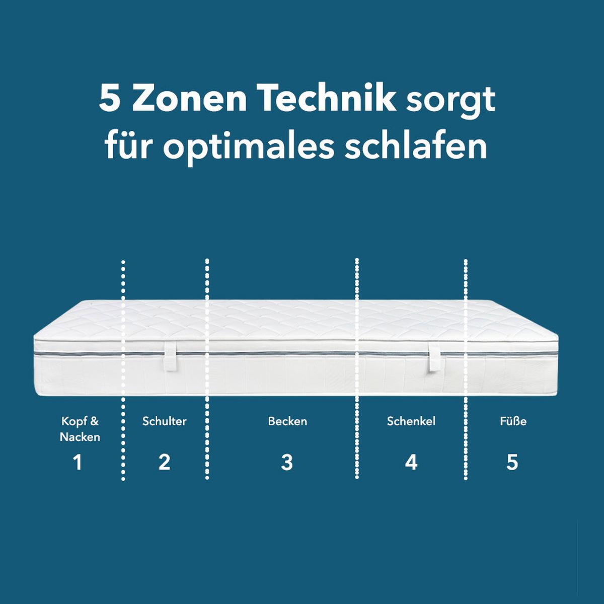 Viscomatratze Visko Plus 90x200 cm H2/H3 H: 16 cm - Hellgrau, Basics, Textil (90/200cm) - P & B