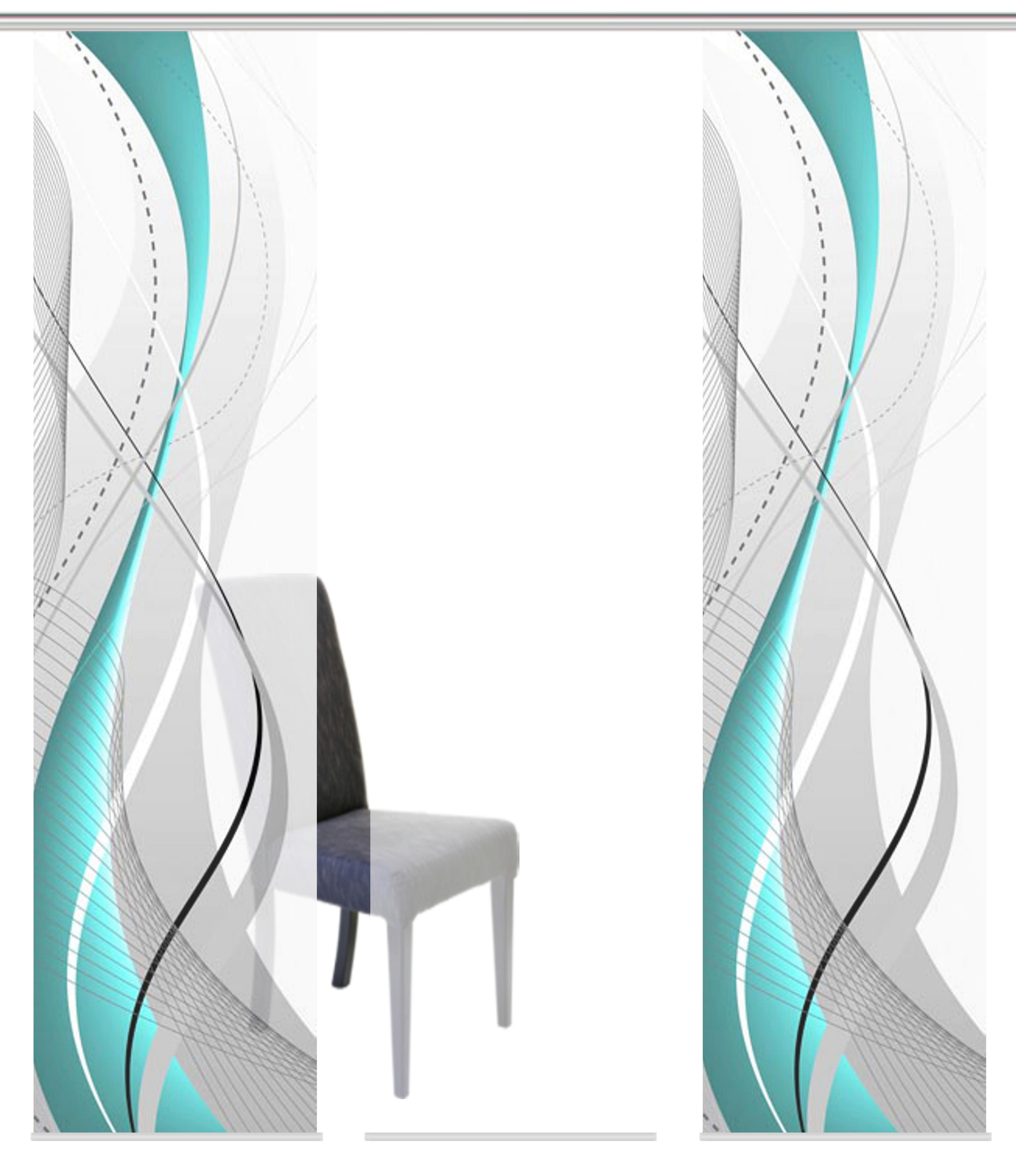 Flächenvorhang Carlisle Petrol B: 60 Cm - Petrol, Design, Textil (60/245cm)