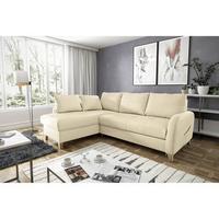 Ecksofa Compact Beige B: 168x227 Cm - Beige/Buchefarben, Design, Leder/Textil (168/227cm) - Livetastic