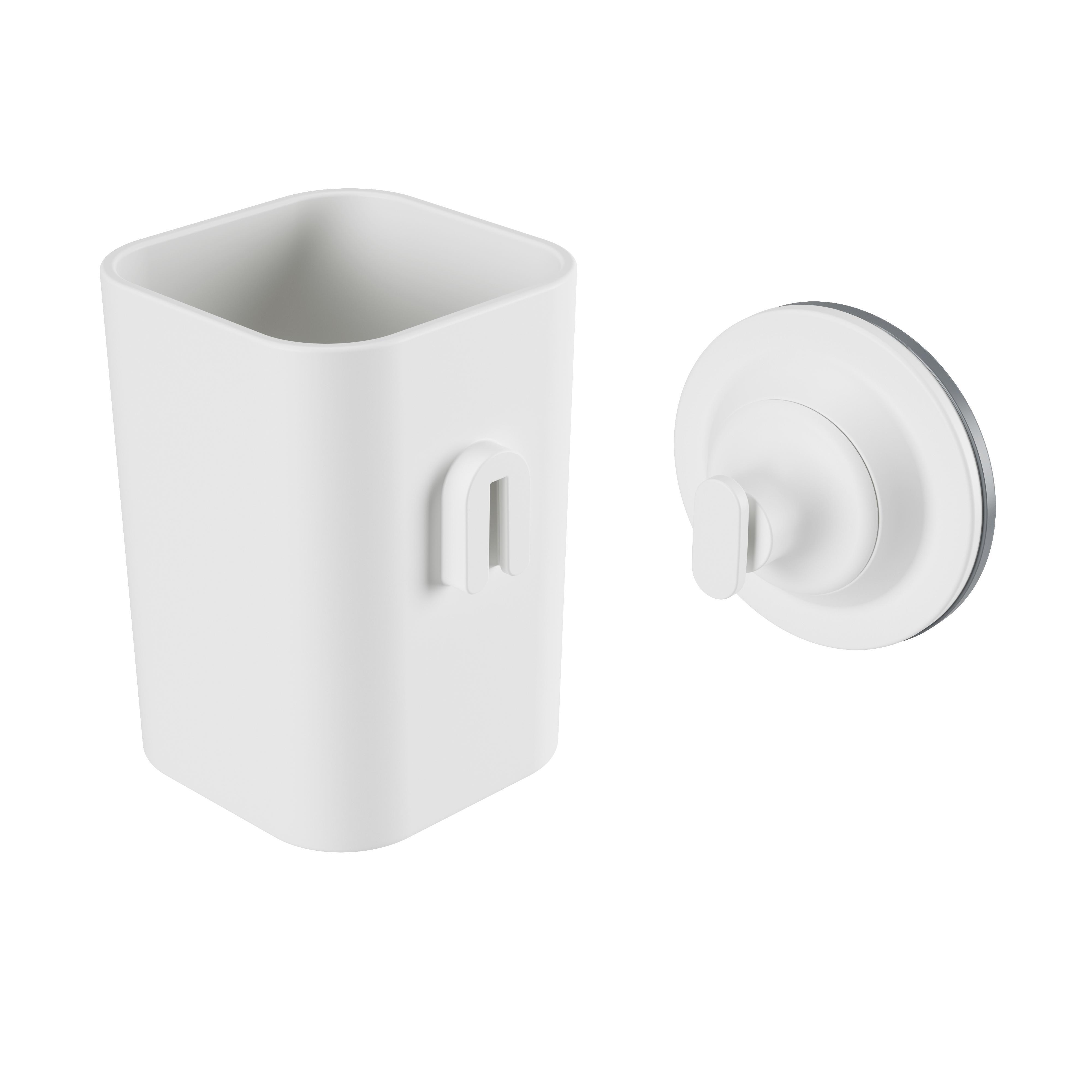 DRŽIAK NA ZUBNÉ KEFKY EASY - biela, Modern, plast (10,1/11,1/7,2cm) - Premium Living
