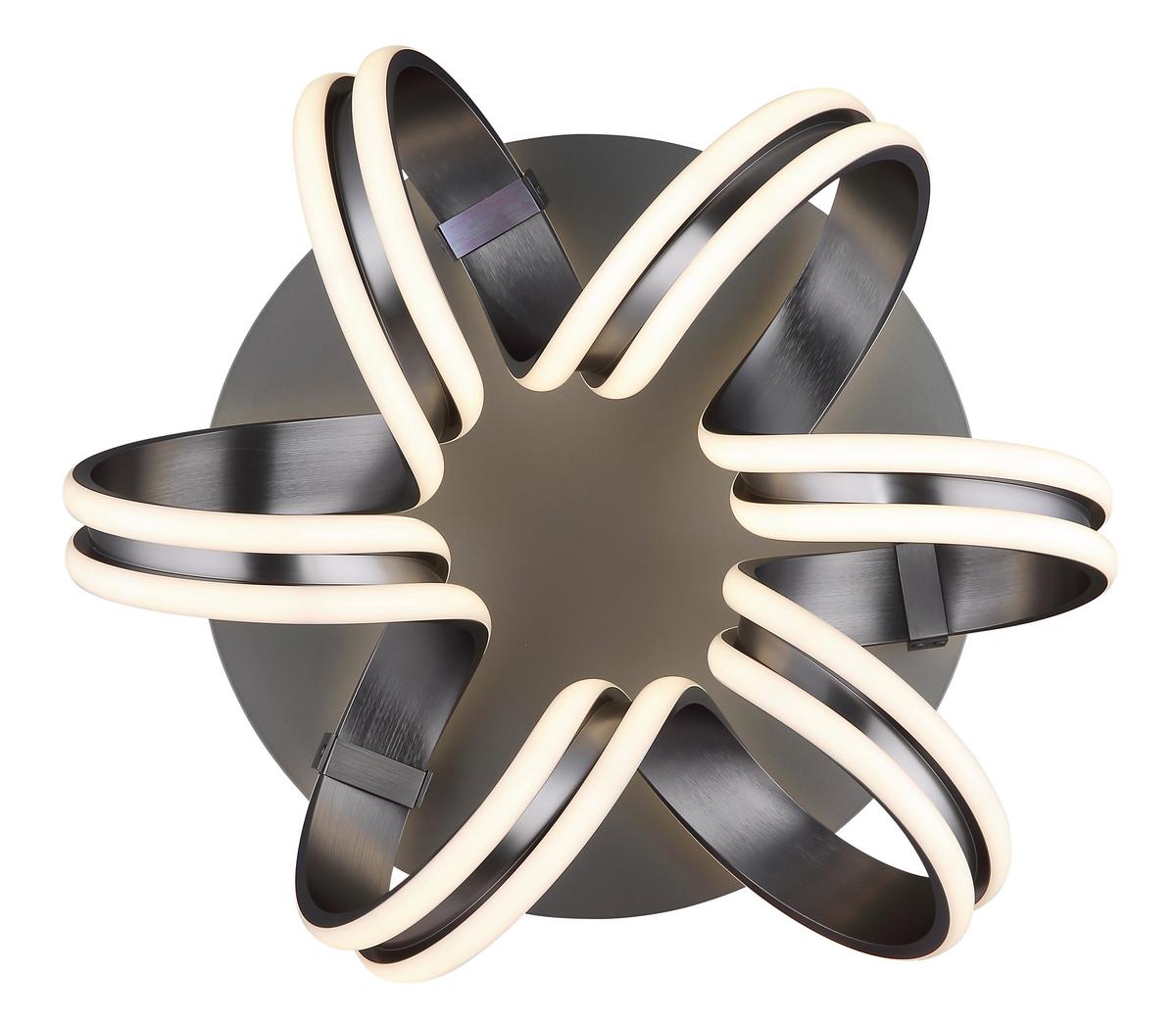 LED-Deckenleuchte Kuni Weiß Dunkelgrau D: 46 cm - Dunkelgrau/Weiß, Design, Kunststoff/Metall (46/25cm) - Globo