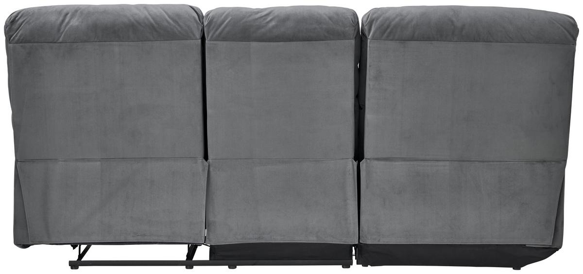 Ecksofa Boston - Schwarz/Grau, Basics, Textil/Metall (159/216cm) - P & B