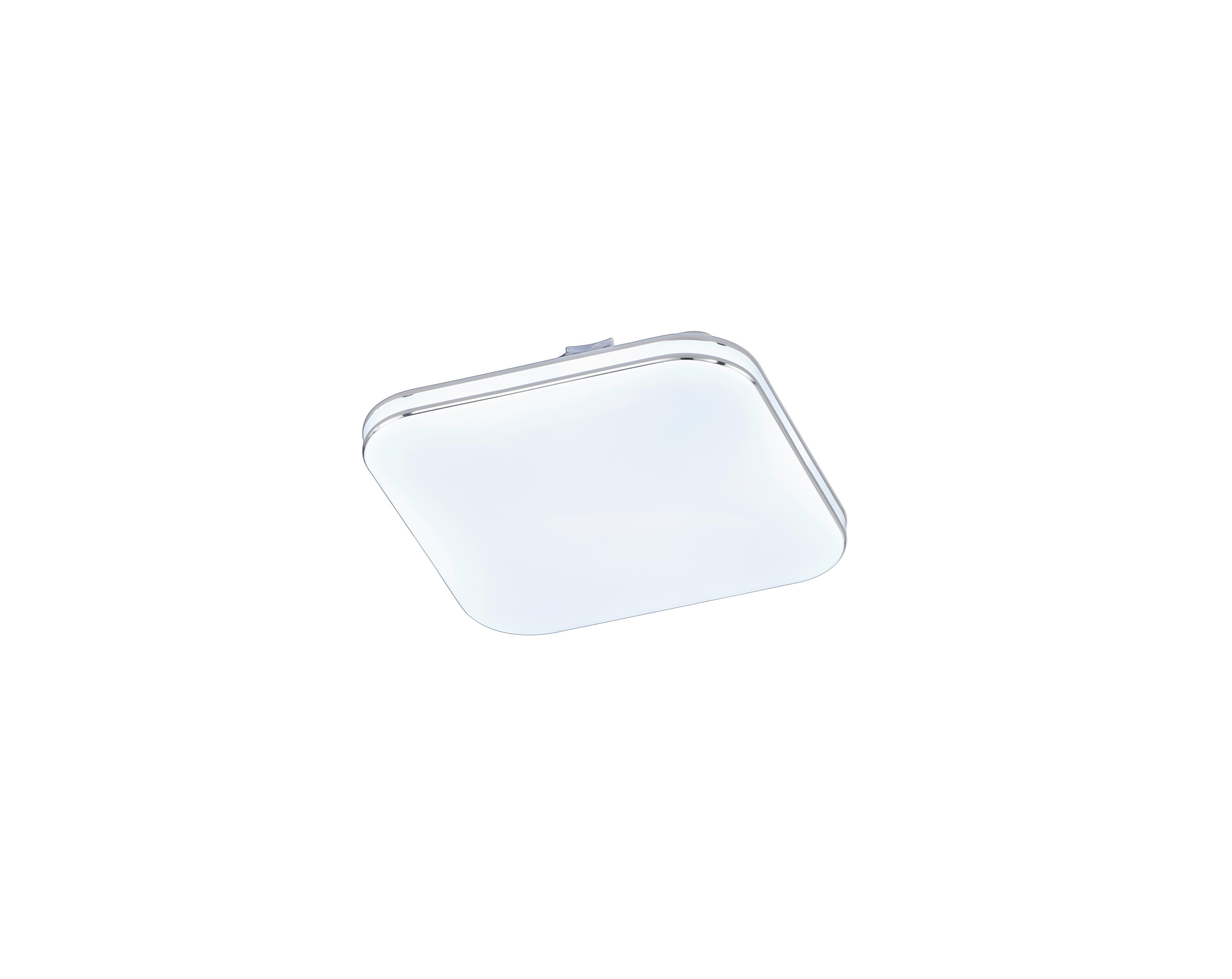 LED-Deckenleuchte 21121 Porto - Chromfarben/Weiß Hochglanz, KONVENTIONELL, Glas (17/17cm) - Fischer & Honsel