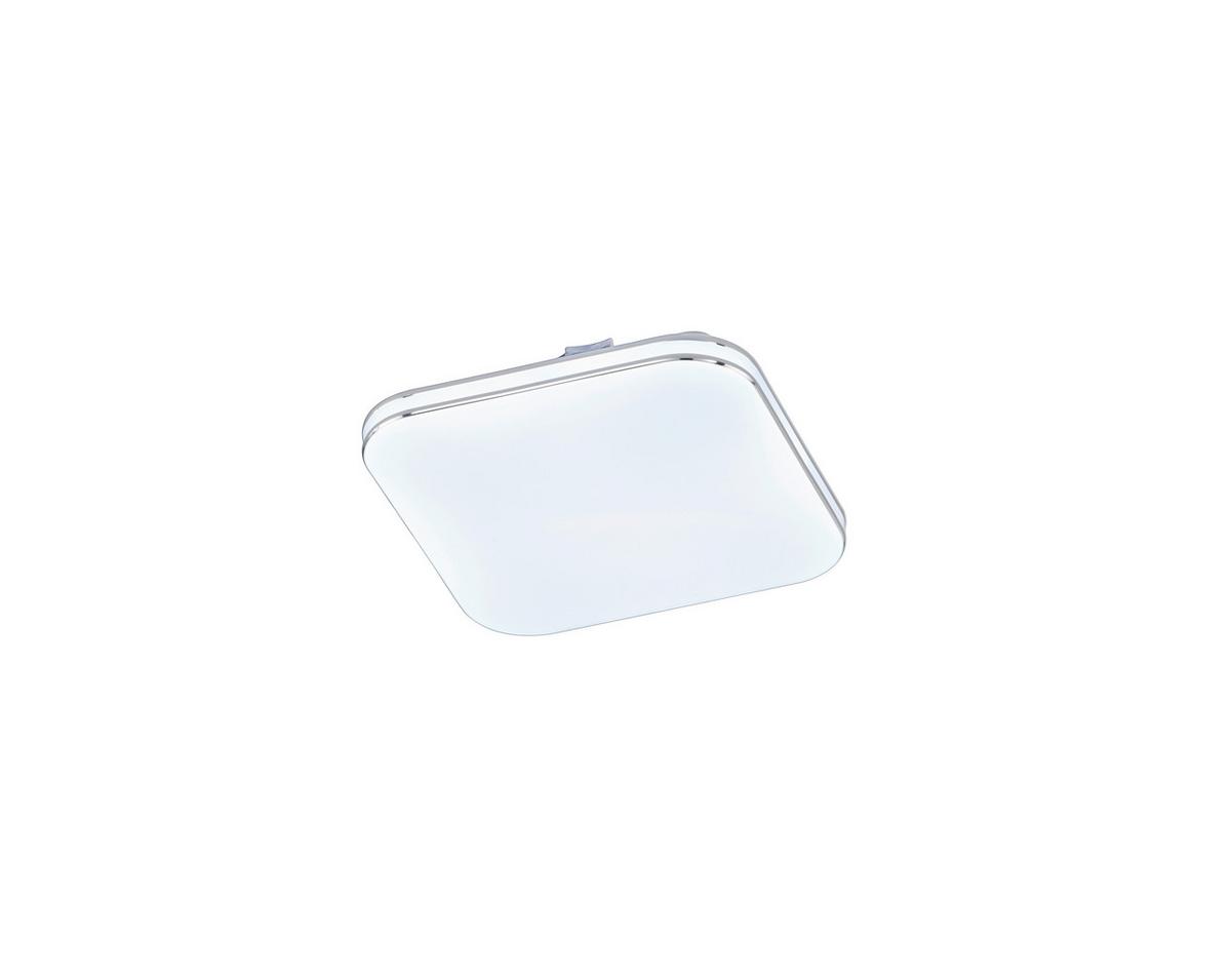 LED-Deckenleuchte 21121 Porto - Chromfarben/Weiß Hochglanz, KONVENTIONELL, Glas (17/17cm) - Fischer & Honsel