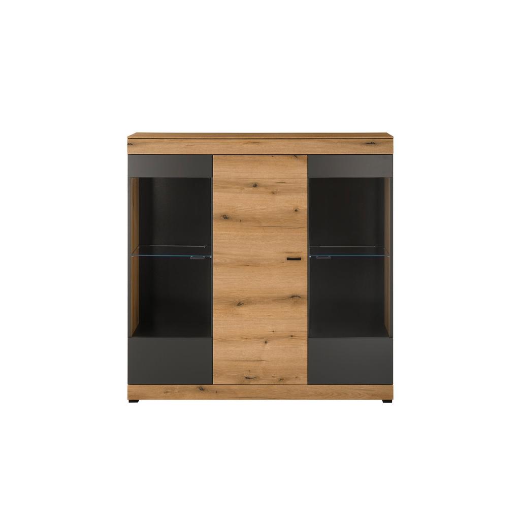 Highboard Soleto Graphit-/Eichefarben B: 140cm