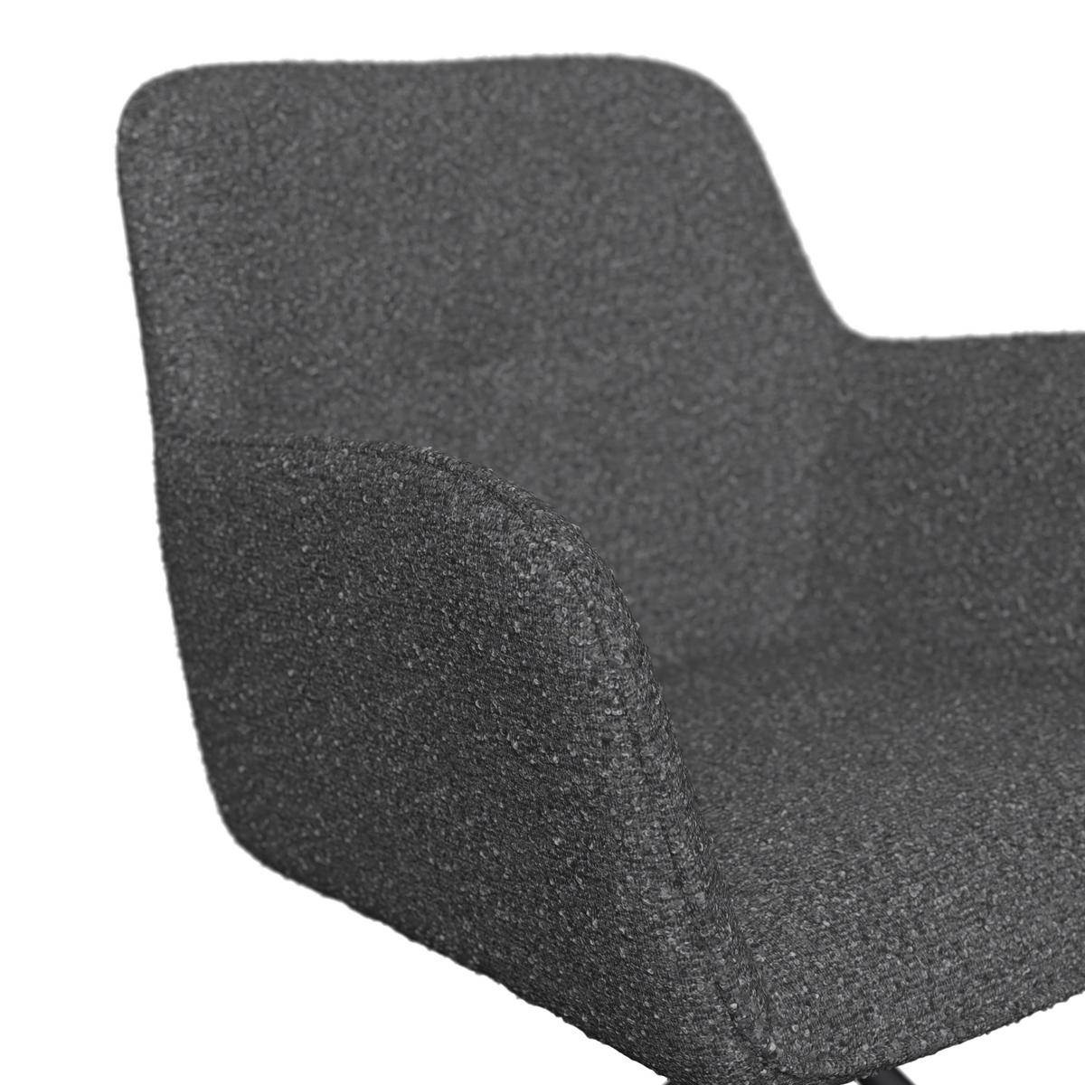 Gartensessel Christian - Dunkelgrau/Schwarz, MODERN, Textil/Metall (74/69/52cm) - Beldano