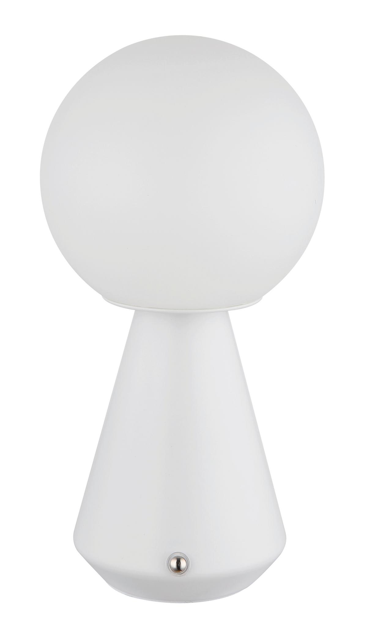 Akku-tischleuchte Sora Weiß D: 12 Cm - Weiß, Design, Kunststoff/Metall (12/23,5cm) - Globo