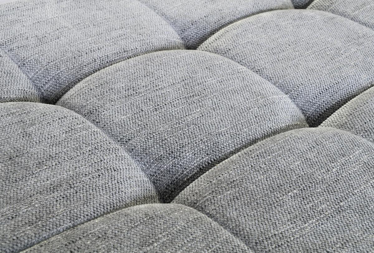 Sitzbank Brekke - Hellgrau/Schwarz, MODERN, Textil/Metall (140/49/48cm) - MID.YOU