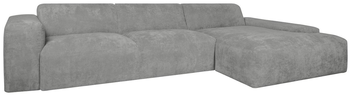 Ecksofa Hannah Hellgrau 343x170 cm - Hellgrau/Schwarz, Design, Textil (343/170cm) - MID.YOU