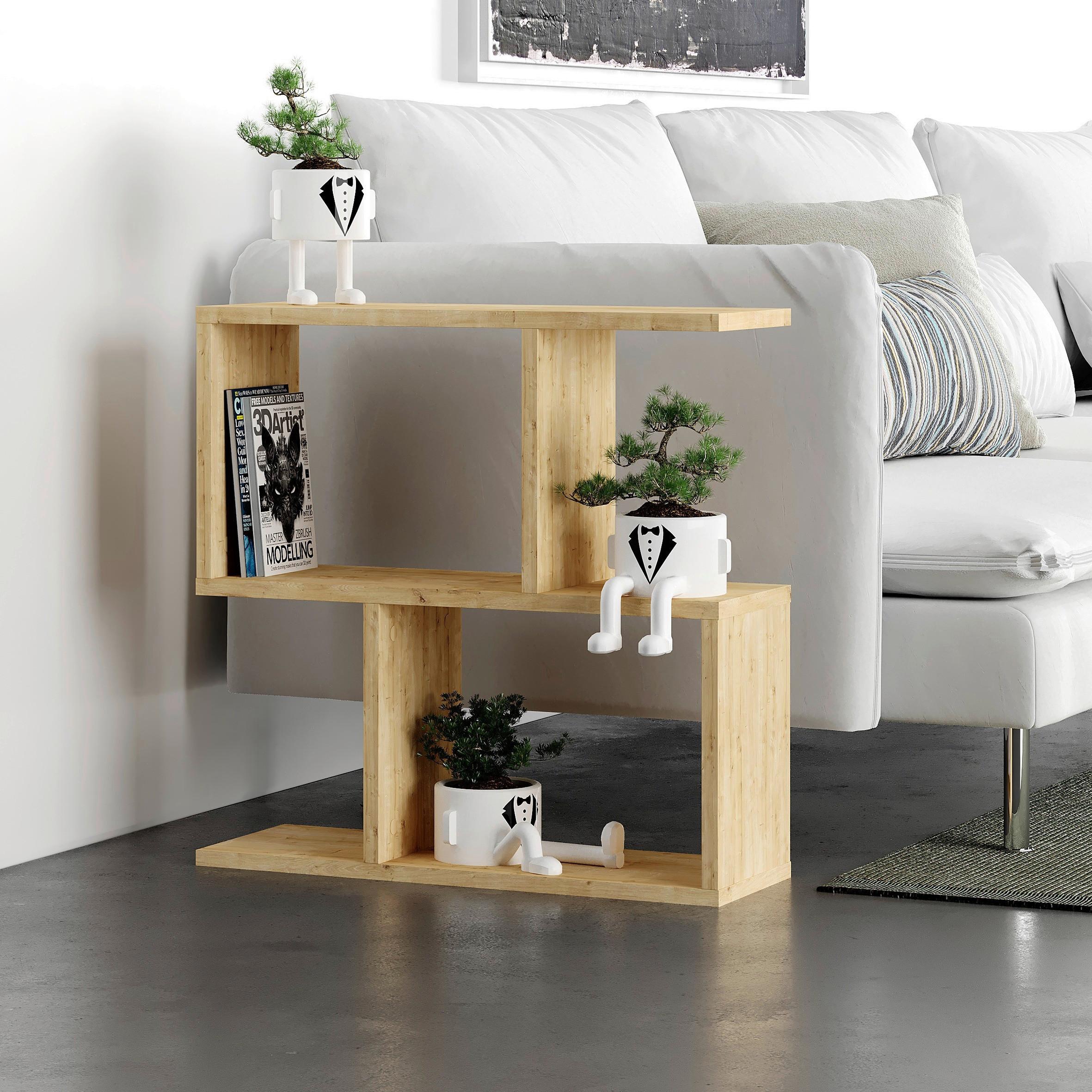 Beistelltisch Homemania Kaffeetisch - Eichefarben, Design, Holzwerkstoff (60/20/60cm) - Livetastic