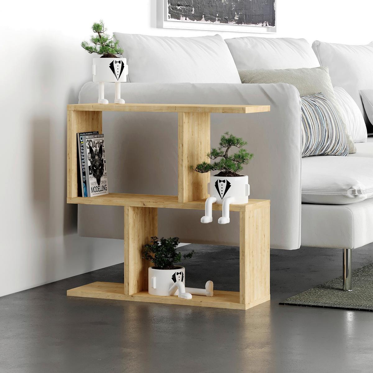 Beistelltisch Homemania Kaffeetisch - Eichefarben, Design, Holzwerkstoff (60/20/60cm) - Livetastic