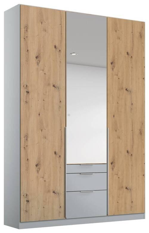 Skříň S Otočnými Dveřmi Alabama - světle šedá/barvy hliníku, Moderní, kompozitní dřevo (136/229/54cm)
