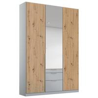 ŠATNÍ SKŘÍŇ S OTOČNÝMI DVEŘMI ALABAMA - barvy stříbra/světle šedá, Moderní, kompozitní dřevo (136/229/54cm)