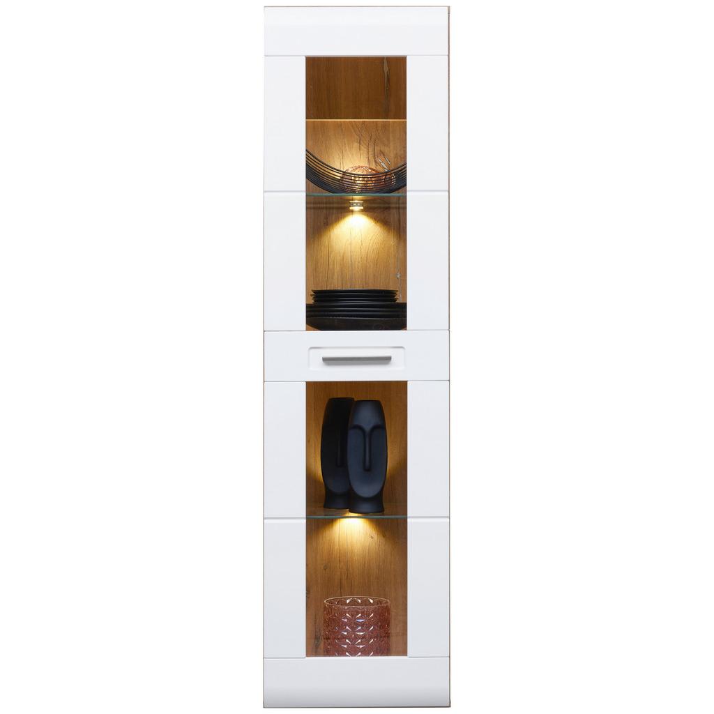 Hängevitrine Auris B: 40,3 cm Eiche Dekor/Weiß