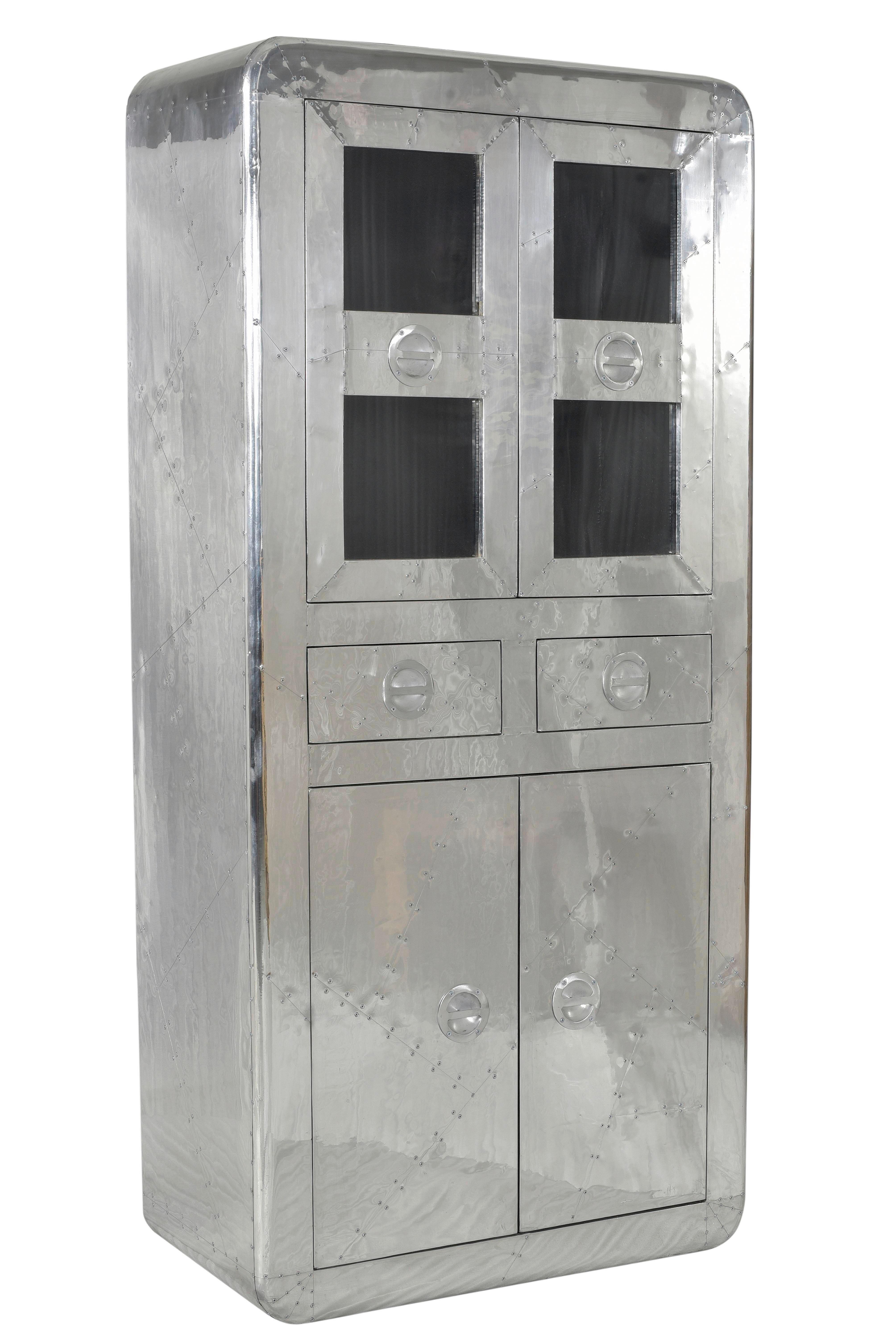 VITRINE Silberfarben B: 90cm - Silberfarben, Design, Holz/Holzwerkstoff (90/187/40cm) - MID.YOU