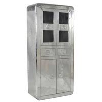 VITRINE Silberfarben B: 90cm - Silberfarben, Design, Holz/Holzwerkstoff (90/187/40cm) - MID.YOU