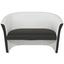 Kétüléses Kanapé Rainbow Duo - Fehér/Fekete, modern (118/76/59cm) - Ombra