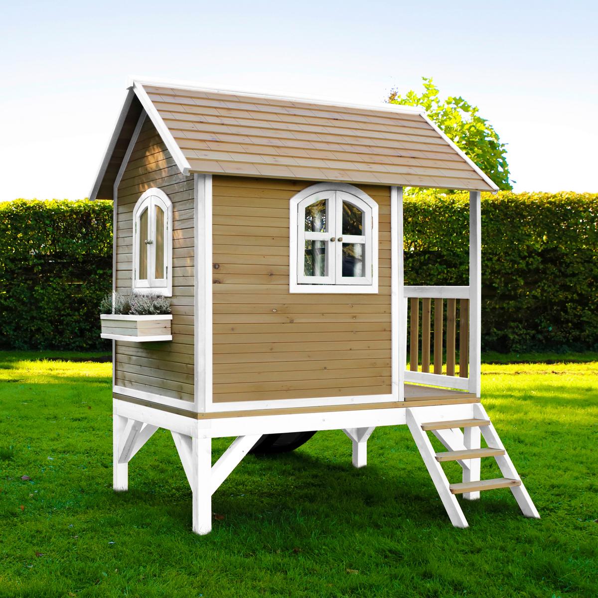 Spielhaus A030.036.81 - Rot/Braun, KONVENTIONELL, Holz (287/231/191cm) - Ambia Garden